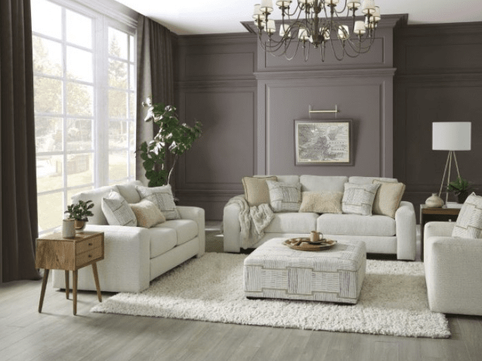 Cochrane Contemporary Chenille Sofa - Cream