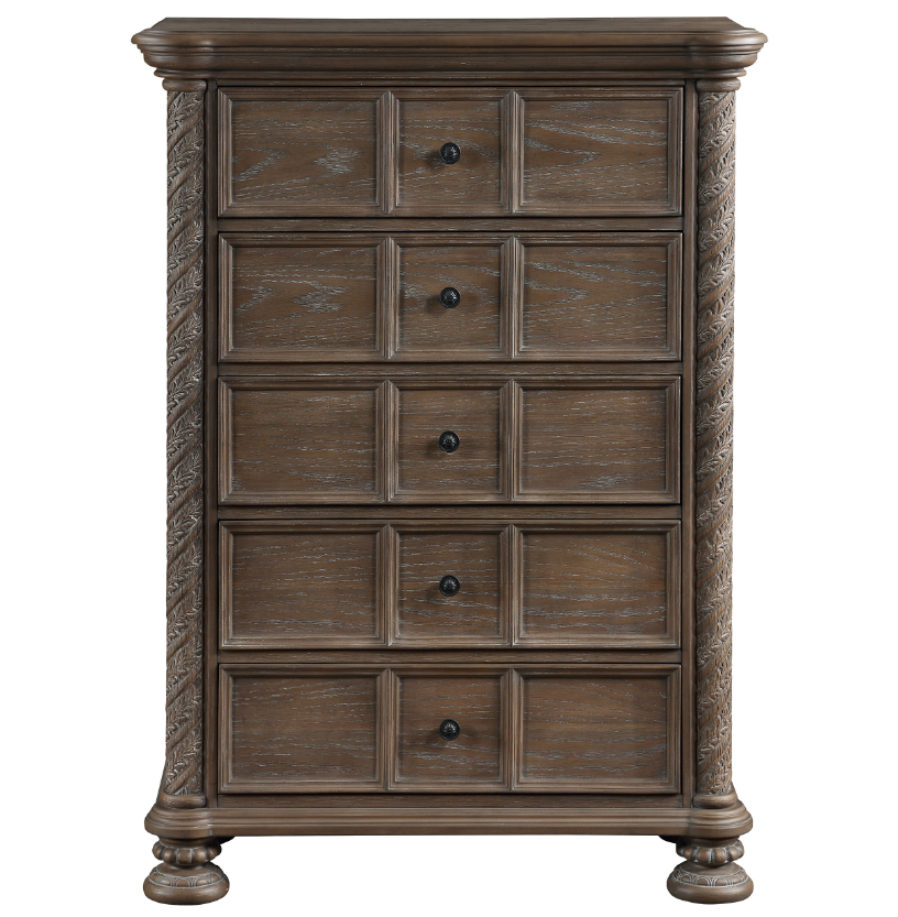 Emmett Traditional 5-Drawer Chest - Walnut