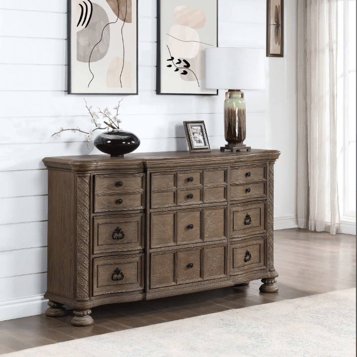 Emmett Traditional 9-Drawer Dresser - Walnut