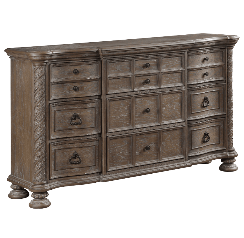 Emmett Traditional 9-Drawer Dresser - Walnut