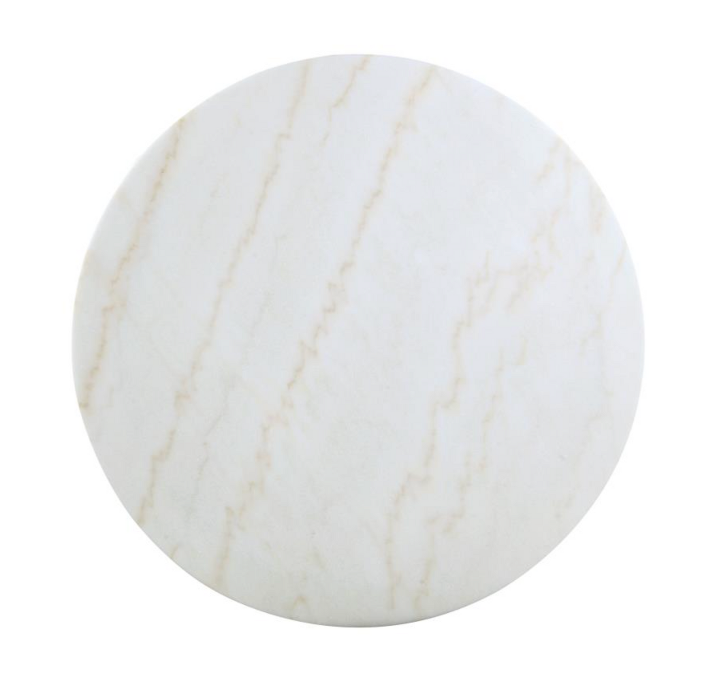 Kella 50" Round Dining Table Natural Marble and Gold