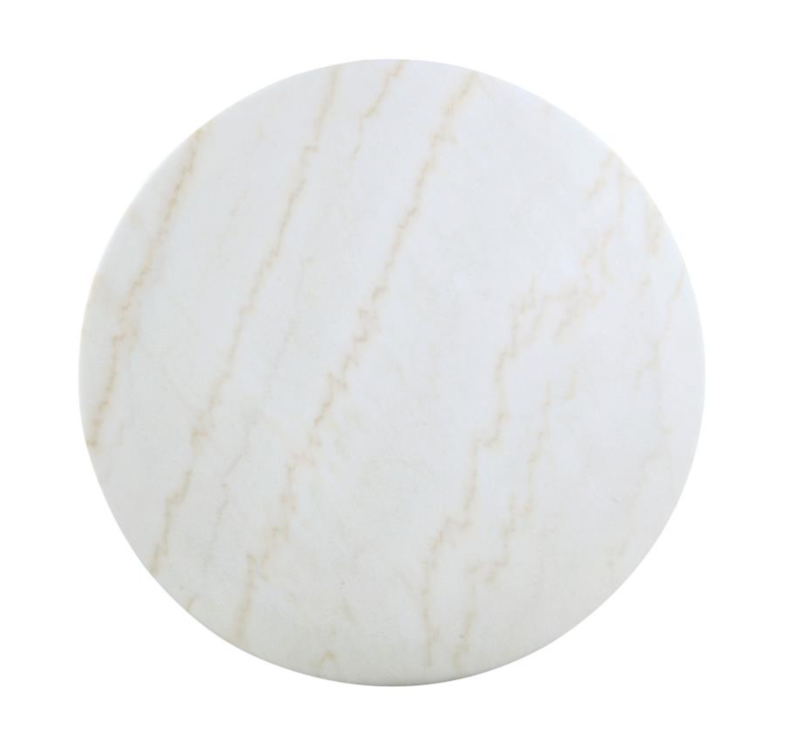 Kella 50" Round Dining Table Natural Marble and Gold