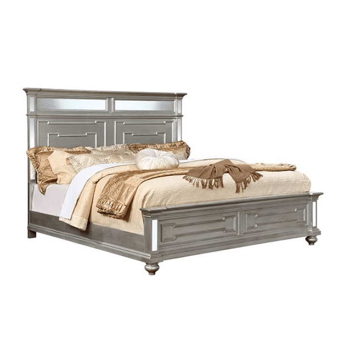 Salamanca Glam Bedroom Set with Mirrored Accents - King