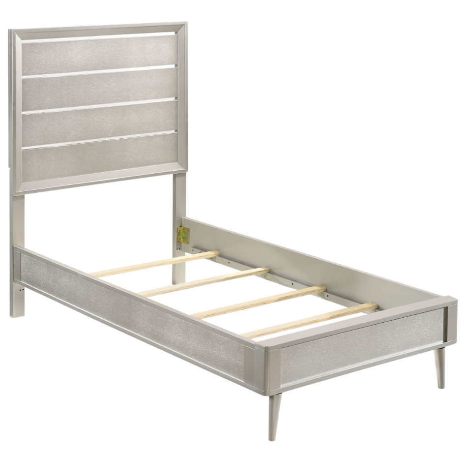 Zane Collection Sterling Metallic Twin Bed