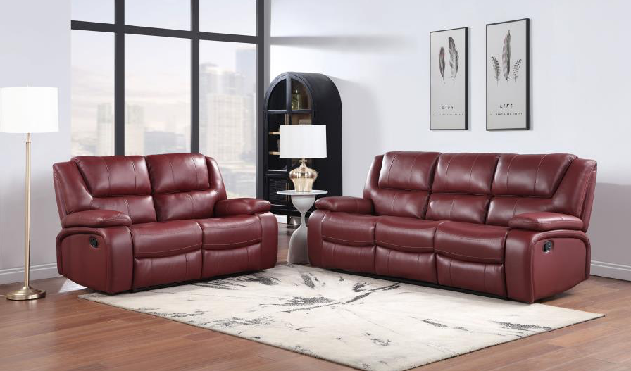 Camila Upholstered Glider Recliner Chair Red Faux Leather