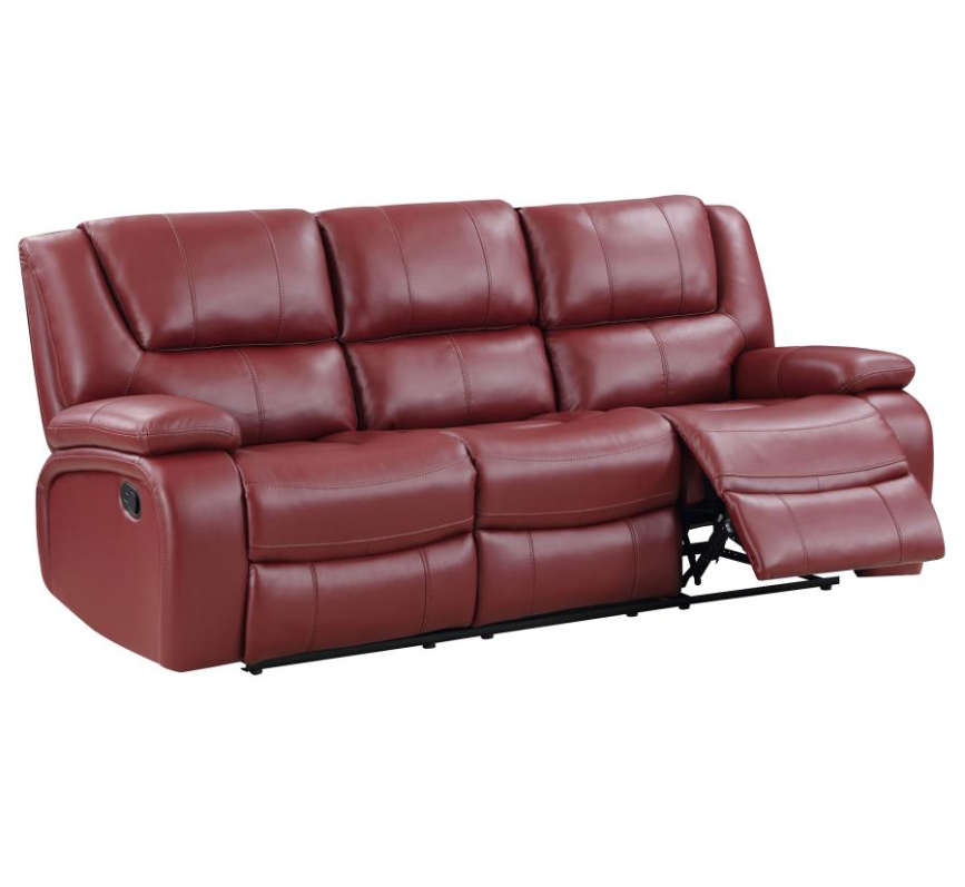 Camila Upholstered Glider Recliner Chair Red Faux Leather