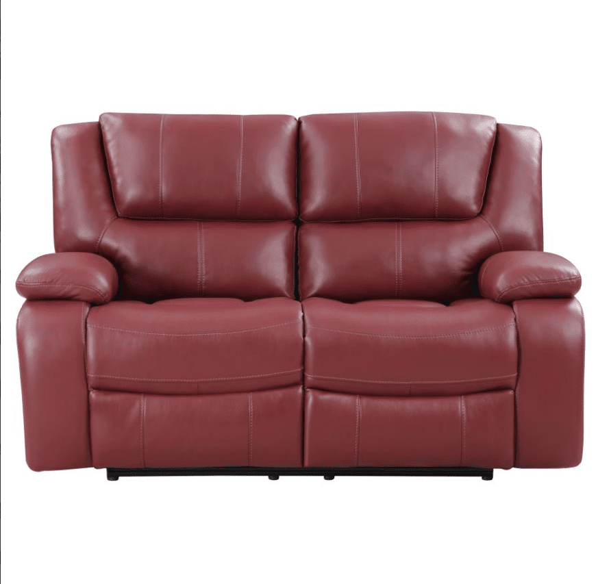 Camila Red Faux Leather Motion Sofa