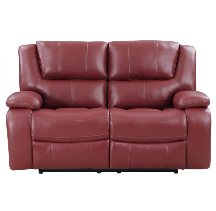 Camila Upholstered Glider Recliner Chair Red Faux Leather