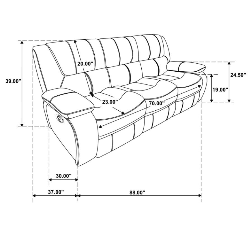 Camila Red Faux Leather Motion Sofa