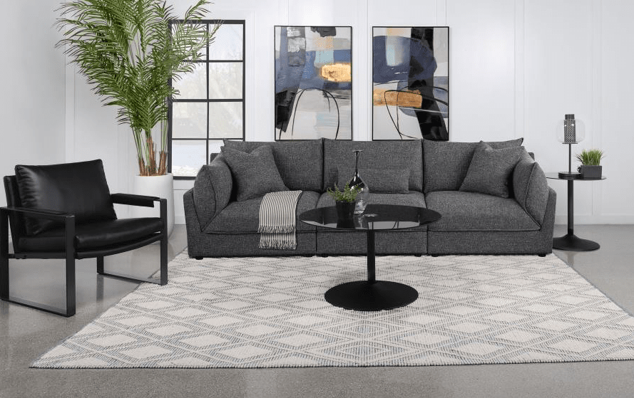 Sasha 3-Piece Modular Sofa - Barley Black