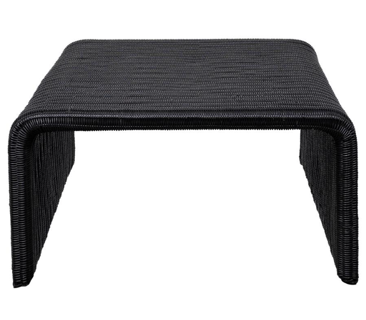 Juanita Square Black Rattan Coffee Table