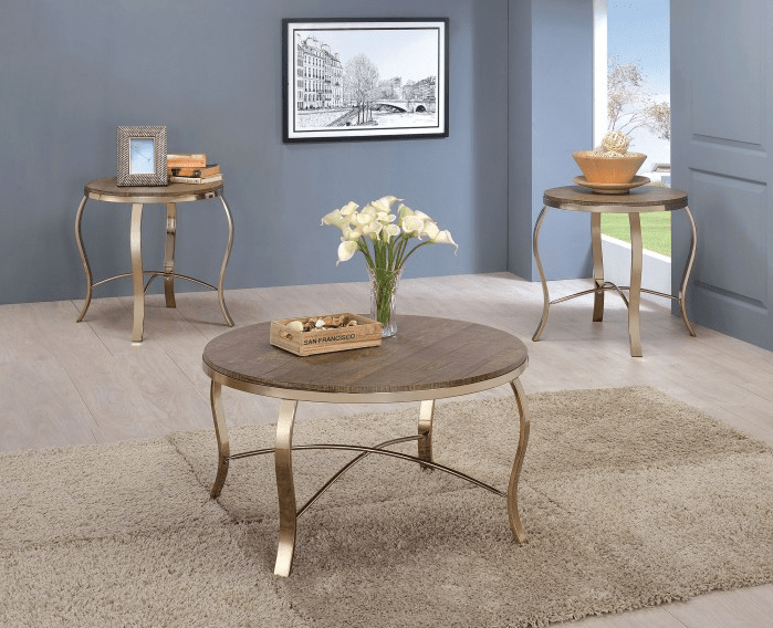 Wicklow 3-Piece Accent Table Set - Champagne