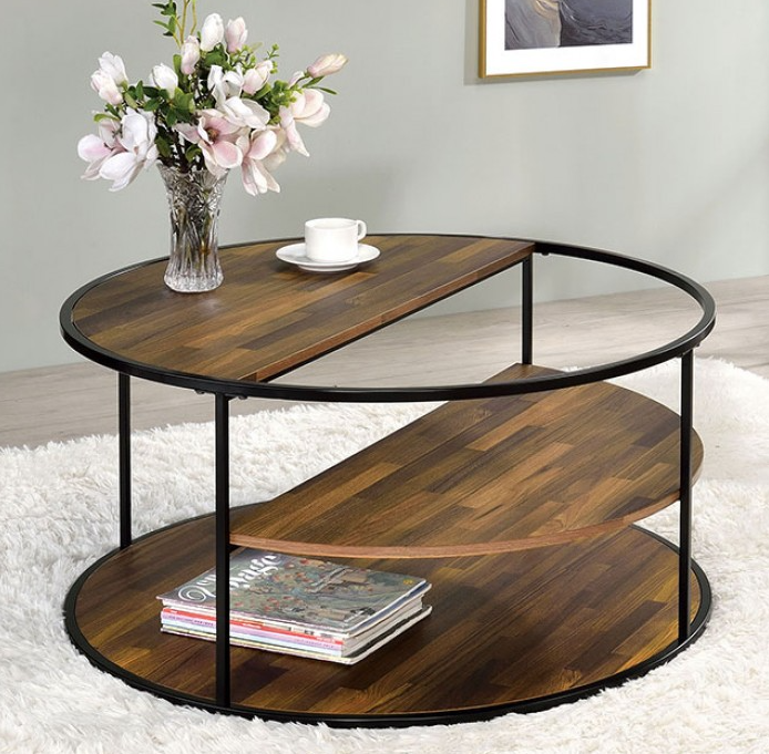 Orrin Industrial Coffee Table in Walnut