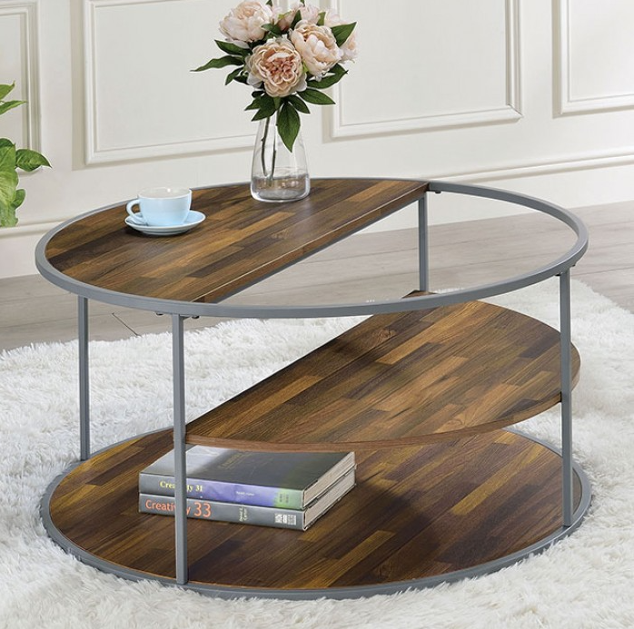 Orrin Industrial Coffee Table in Walnut