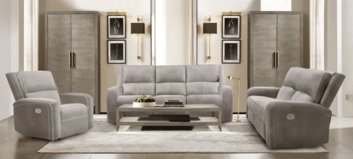 Vasilios Transitional Power Sofa - Taupe