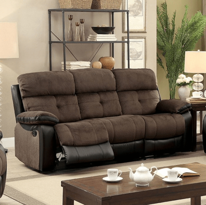 Hadley Microfiber & Leatherette Motion Sofa Set