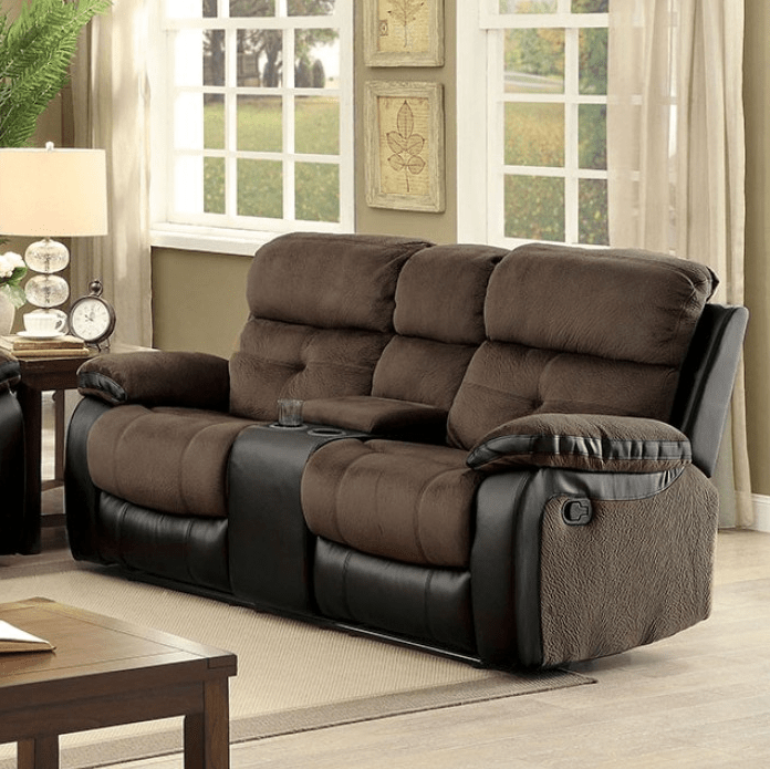 Hadley Microfiber & Leatherette Motion Sofa Set