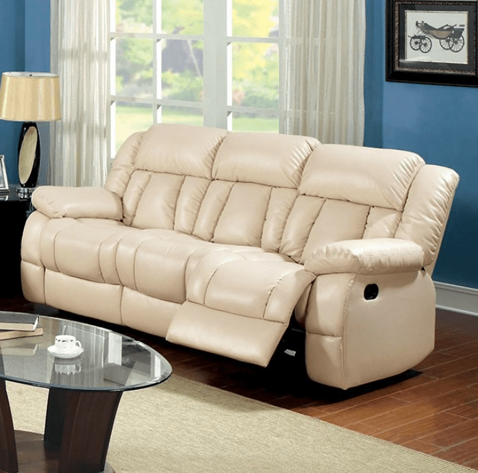 Barbado Ivory Leather Motion Sofa