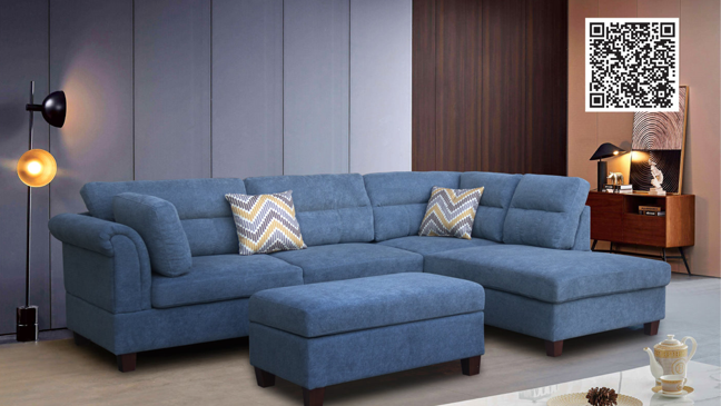 Diego 3-Piece Upholstered Sectional & Ottoman Set