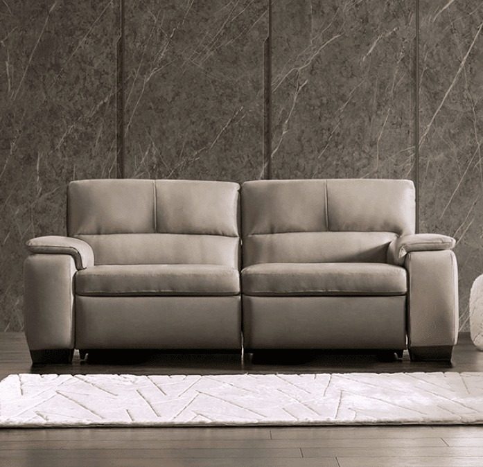 Balderico Italian Leather Power Sofa & Loveseat Set - Taupe