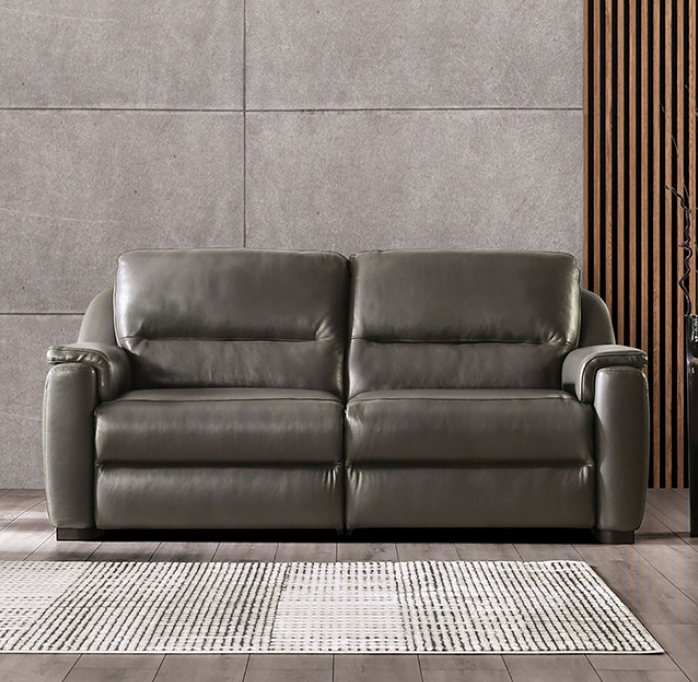 Altamura Italian Leather Power Sofa & Loveseat Set - Gray