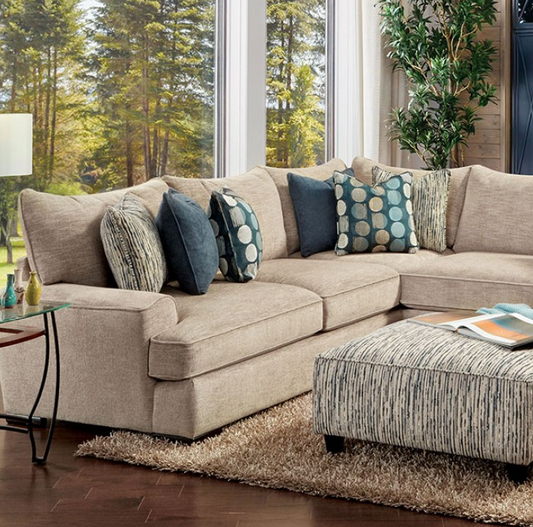 Eastleigh Transitional Chenille Sectional - Tan