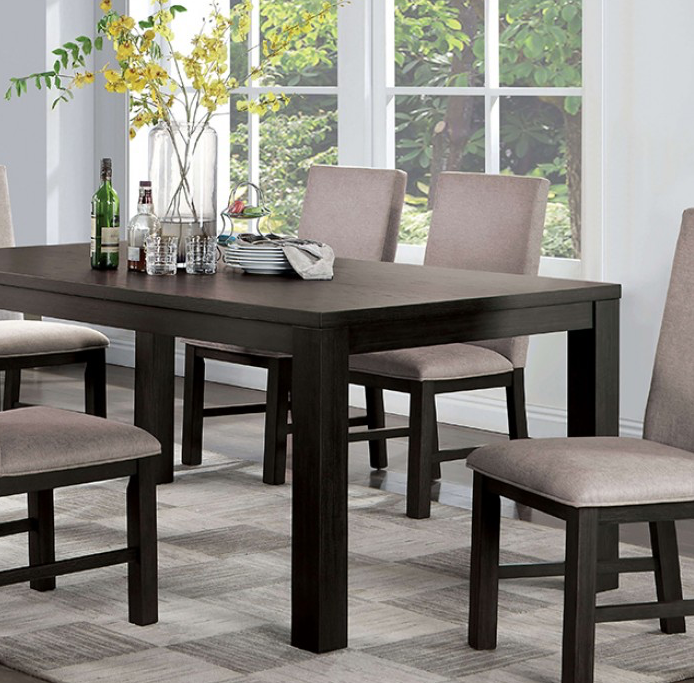 Umbria Transitional 7-Piece Dining Set - Antique Black & Gray