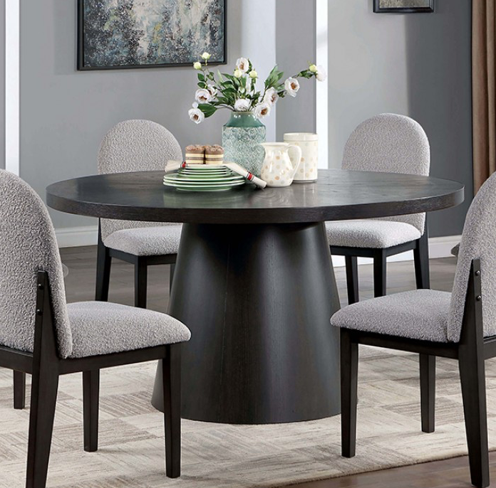 Orland Contemporary 5-Piece Dining Set - Dark Walnut/Gray