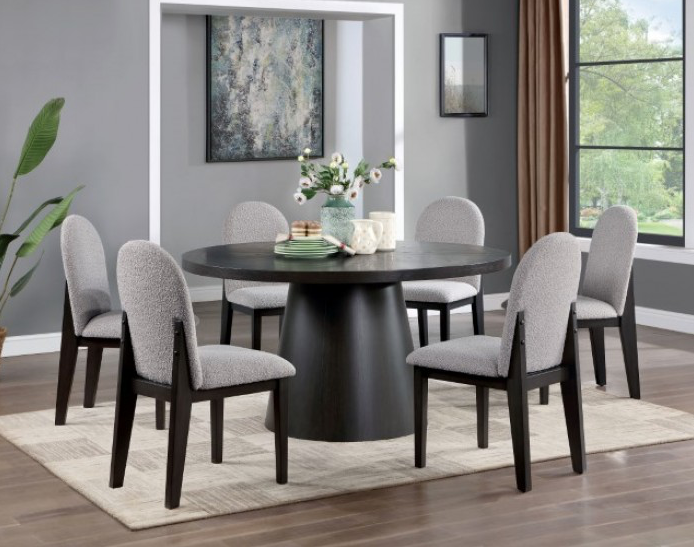 Orland Contemporary 5-Piece Dining Set - Dark Walnut/Gray