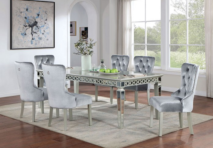 Adalia 7-Piece Mirrored Glam Dining Set