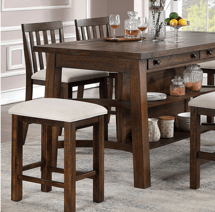 Fredonia 6-Piece Counter Height Dining Set - Rustic Oak