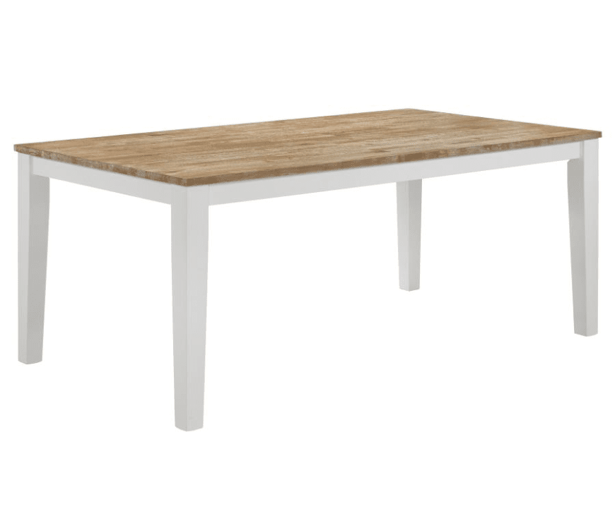 Hollis Rectangular Solid Wood Dining Table Brown and White