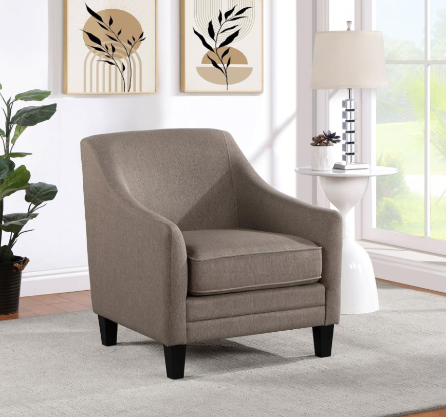 Liam Upholstered Sloped Arm Accent Club Chair Camel