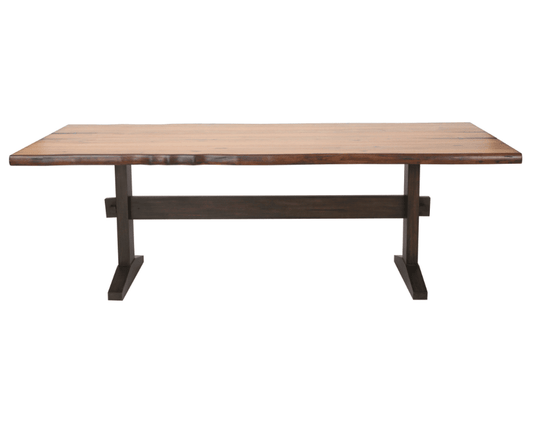 Bexley Live Edge Trestle Dining Table Natural Honey And Espresso