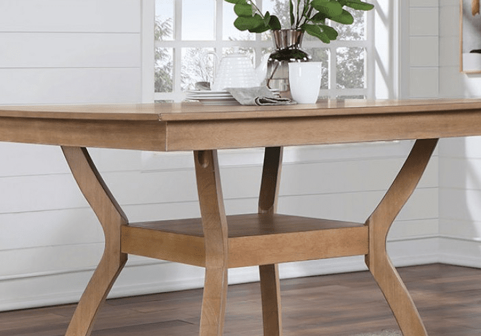 Upminster 7-Piece Natural Finish Counter Height Dining Set