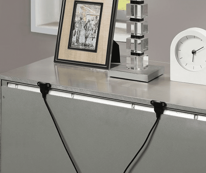 Valletta Glam Nightstand - Champagne & Mirror