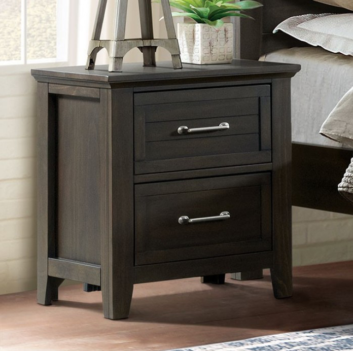 Alaina Transitional 2-Drawer Nightstand - Walnut