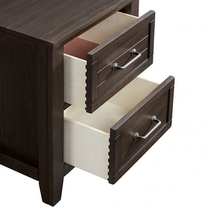 Alaina Transitional 2-Drawer Nightstand - Walnut