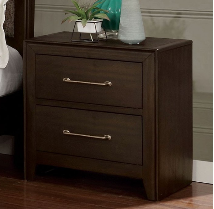 Jamie Transitional Nightstand - Walnut