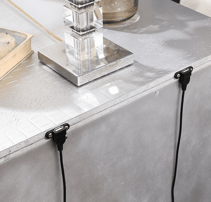 Bellinzona Contemporary Nightstand - Silver & Mirror