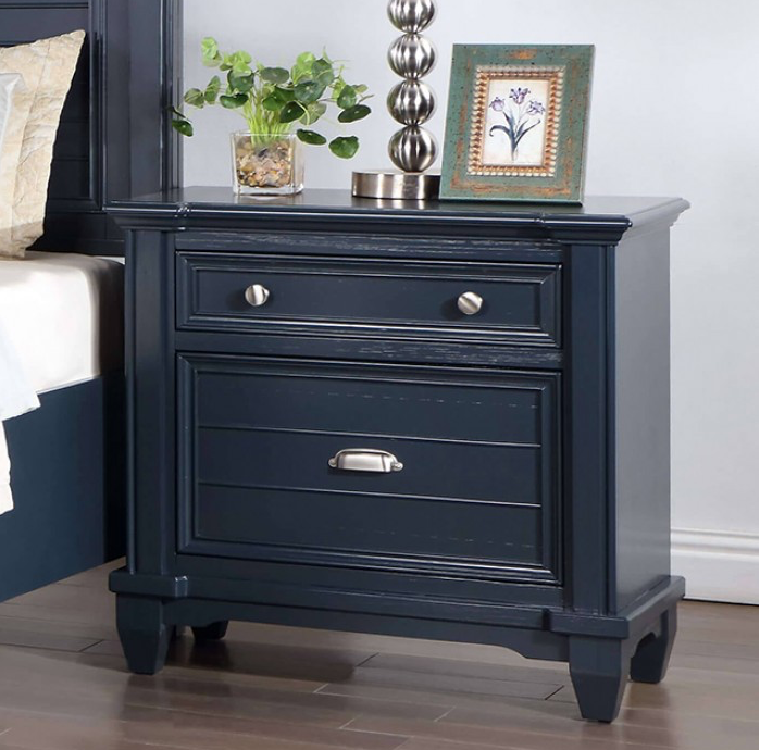 Manzanillo Transitional Nightstand - Slate Blue