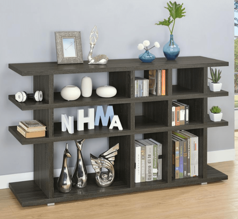 Gruffolo Modern Rustic Bookcase in Weathered Grey