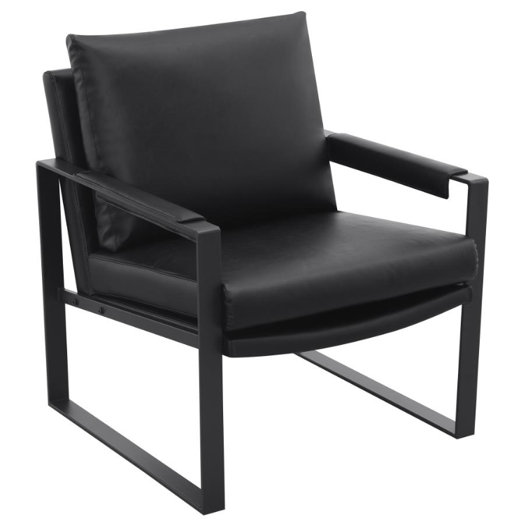 Rosalind Upholstered Track Arms Accent Chair Black and Gunmetal