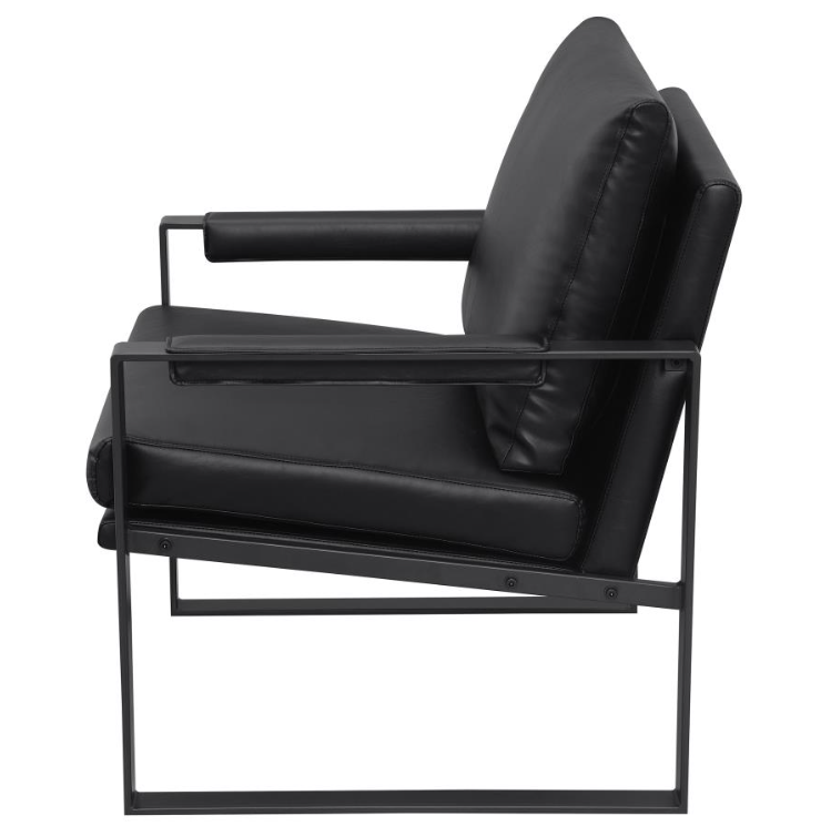 Rosalind Upholstered Track Arms Accent Chair Black and Gunmetal