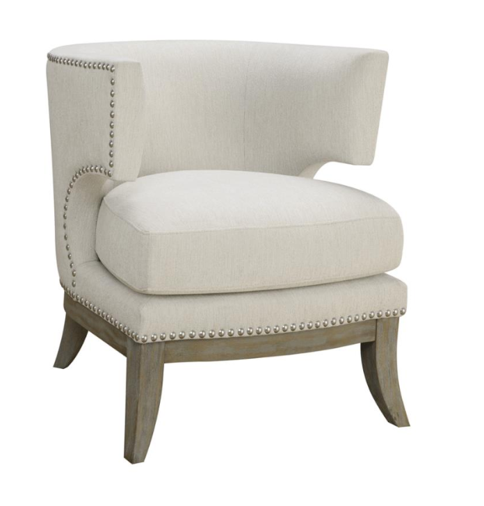 Jordan Dominic Barrel Back Accent Chair White and Weathered Grey