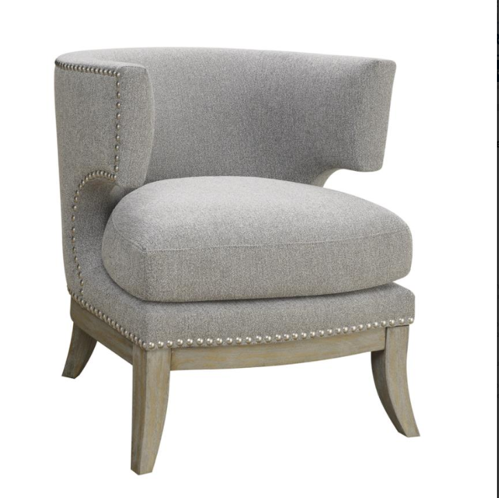 Jordan Dominic Barrel Back Accent Chair Gray and Weathered Grey