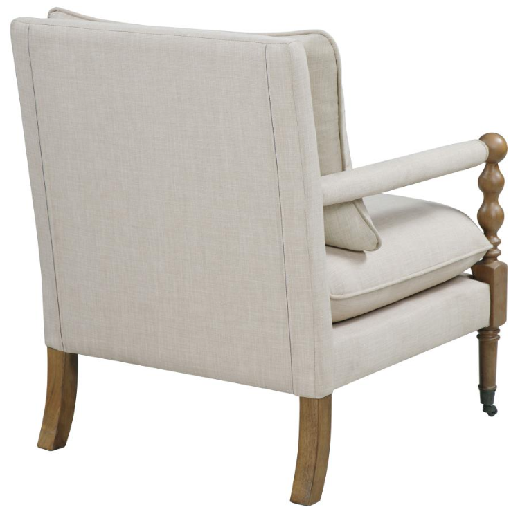 Dempsy Upholstered Accent Chair with Casters Beige