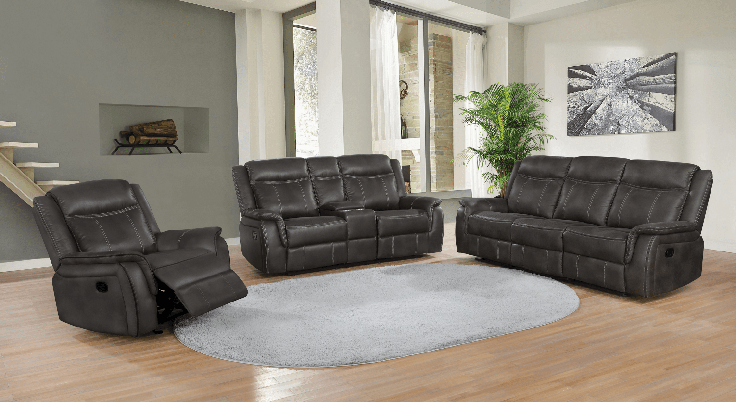 Lawrence Upholstered Tufted Back Motion Sofa