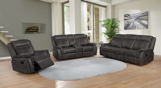 Lawrence Upholstered Tufted Back Motion Sofa & Loveseat Set