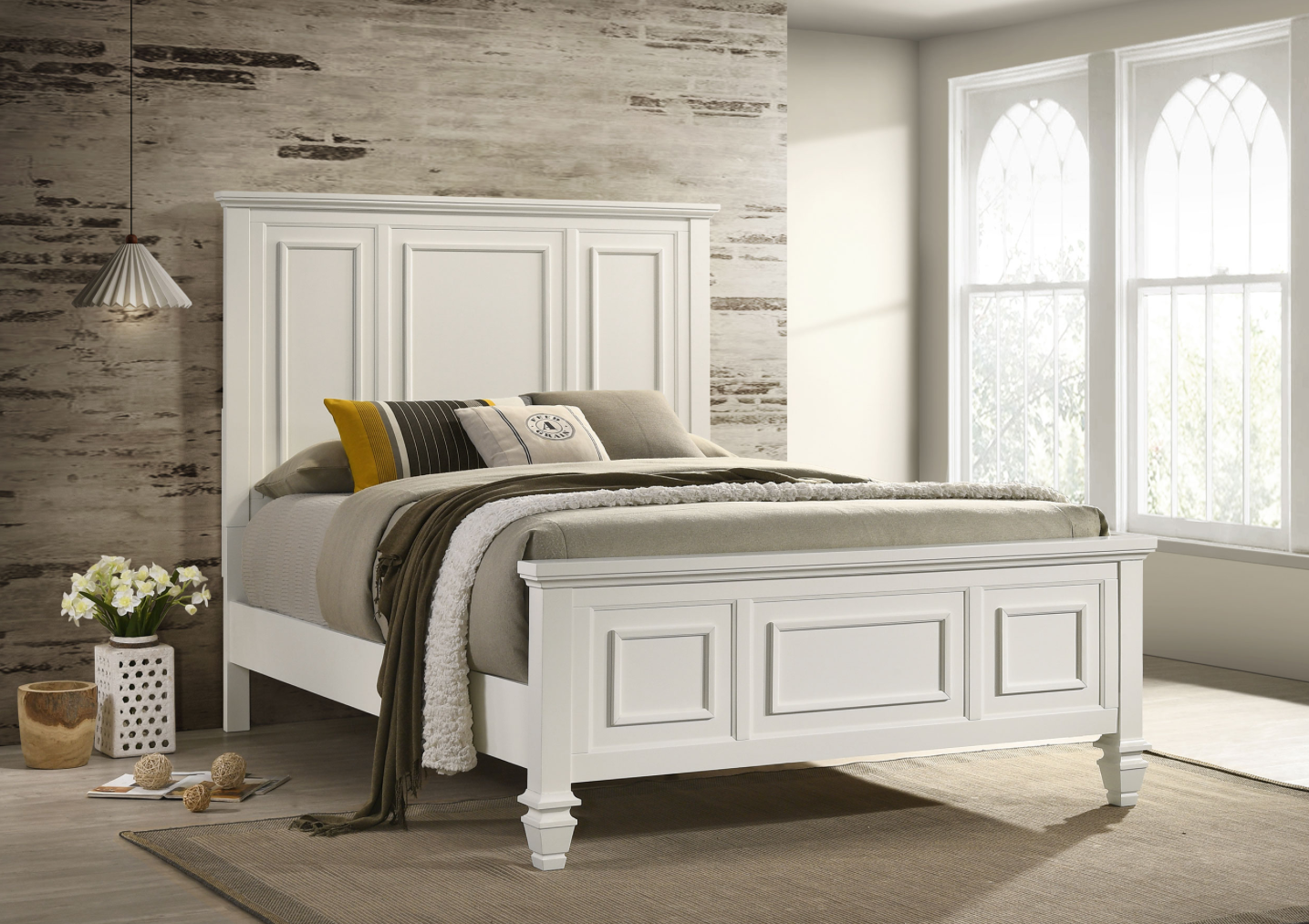 Sandy Beach Queen Panel Bedroom Set with High Headboard